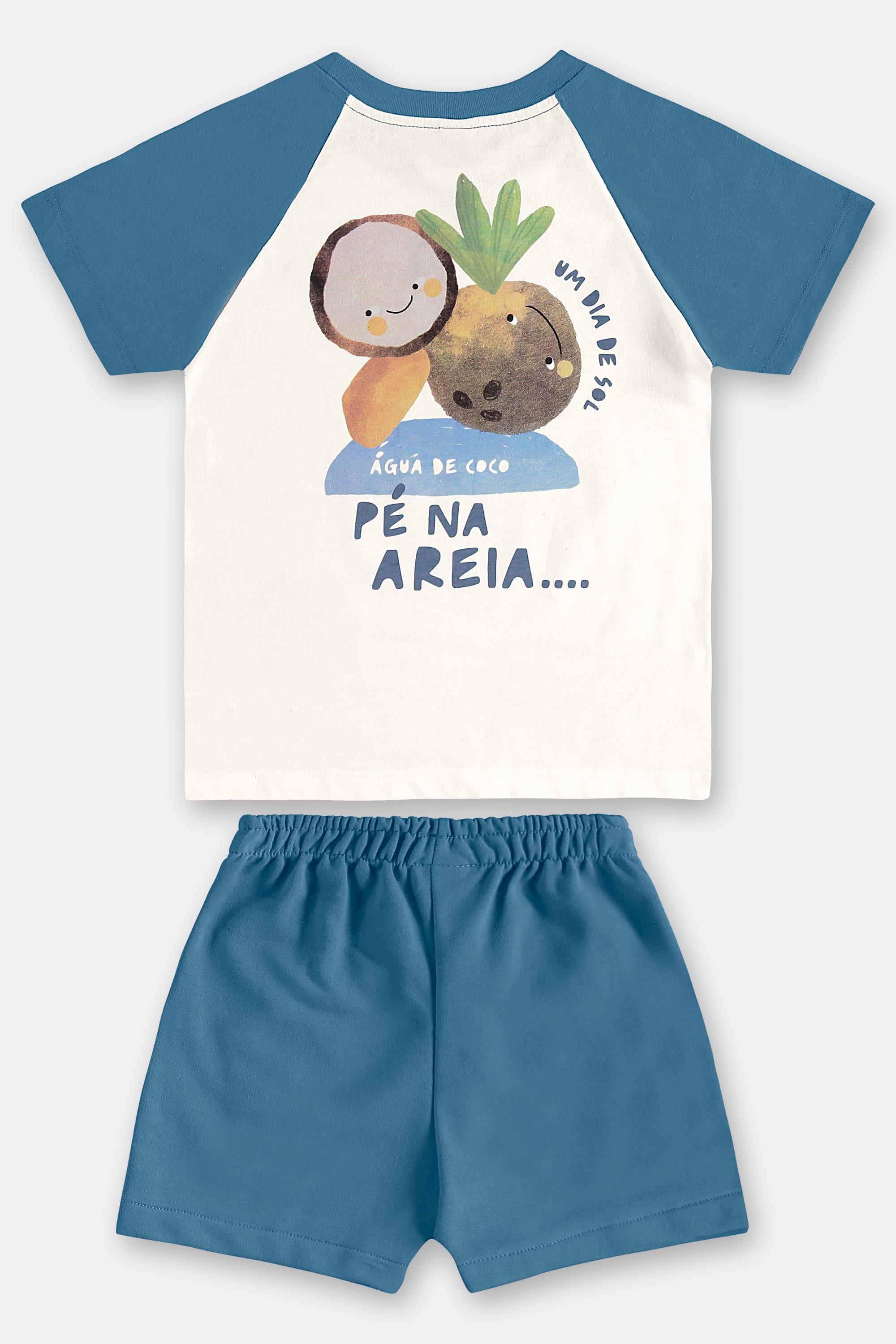 Conjunto Infantil Masculino com Camiseta e Short Solar (Off White) Três e Já - Imagem 6