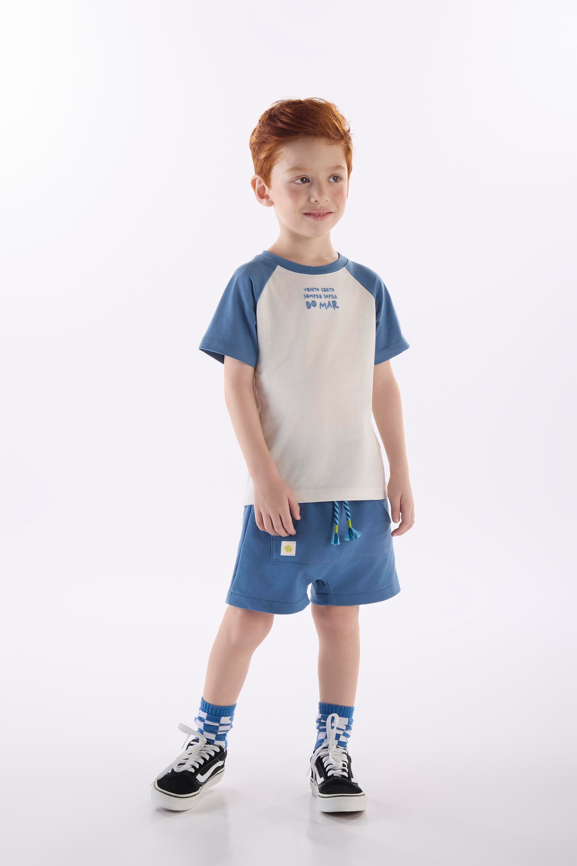 Conjunto Infantil Masculino com Camiseta e Short Solar (Off White) Três e Já - Imagem 25