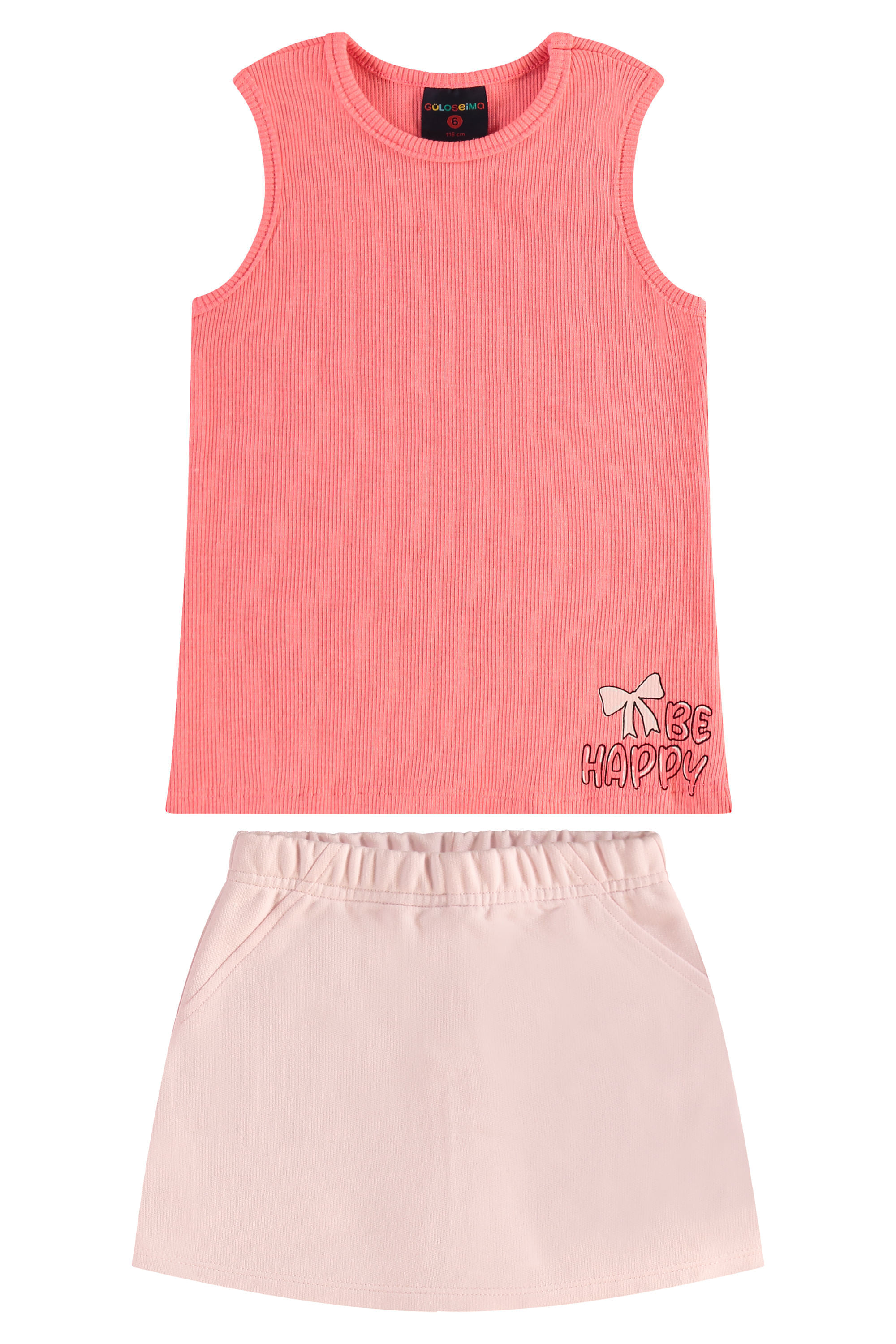 Conjunto com Regata e Short-Saia para Menina (Rosa Pink) Guloseima - Imagem 2