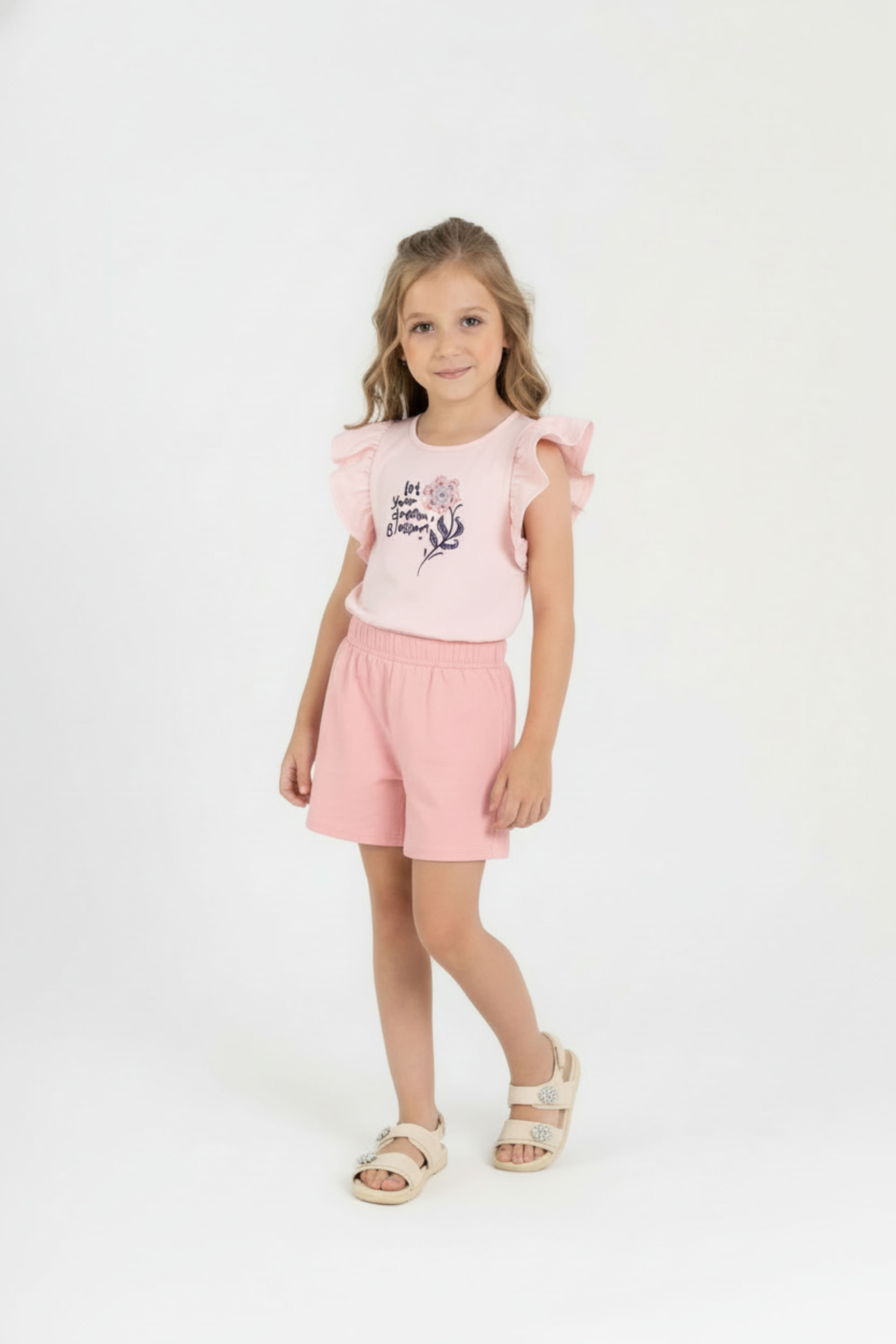 Conjunto com Blusa e Short para Menina (Rosa) Guloseima