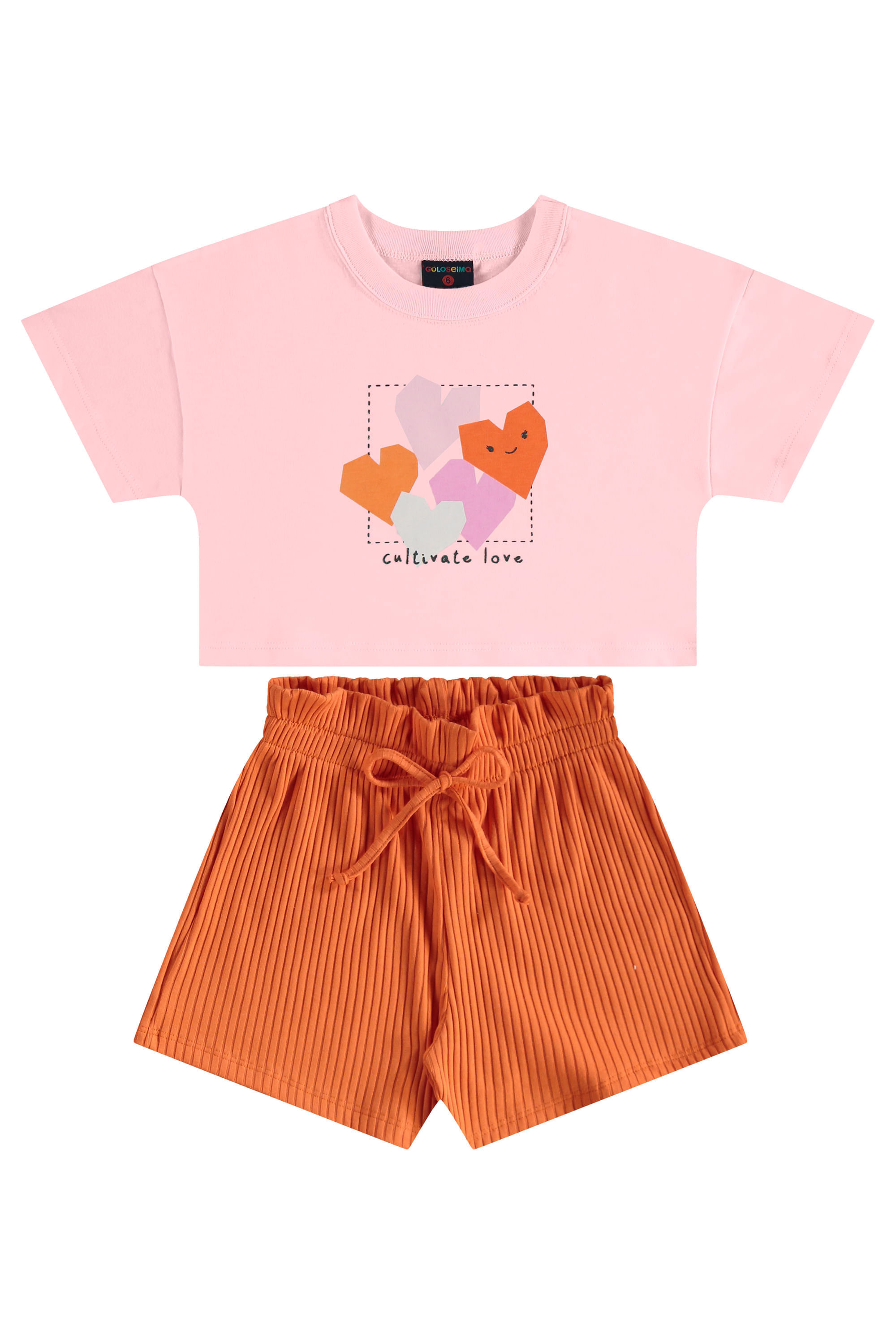 Conjunto Blusa e Short Clochard Infantil (Rosa Claro) Guloseima - Imagem 8