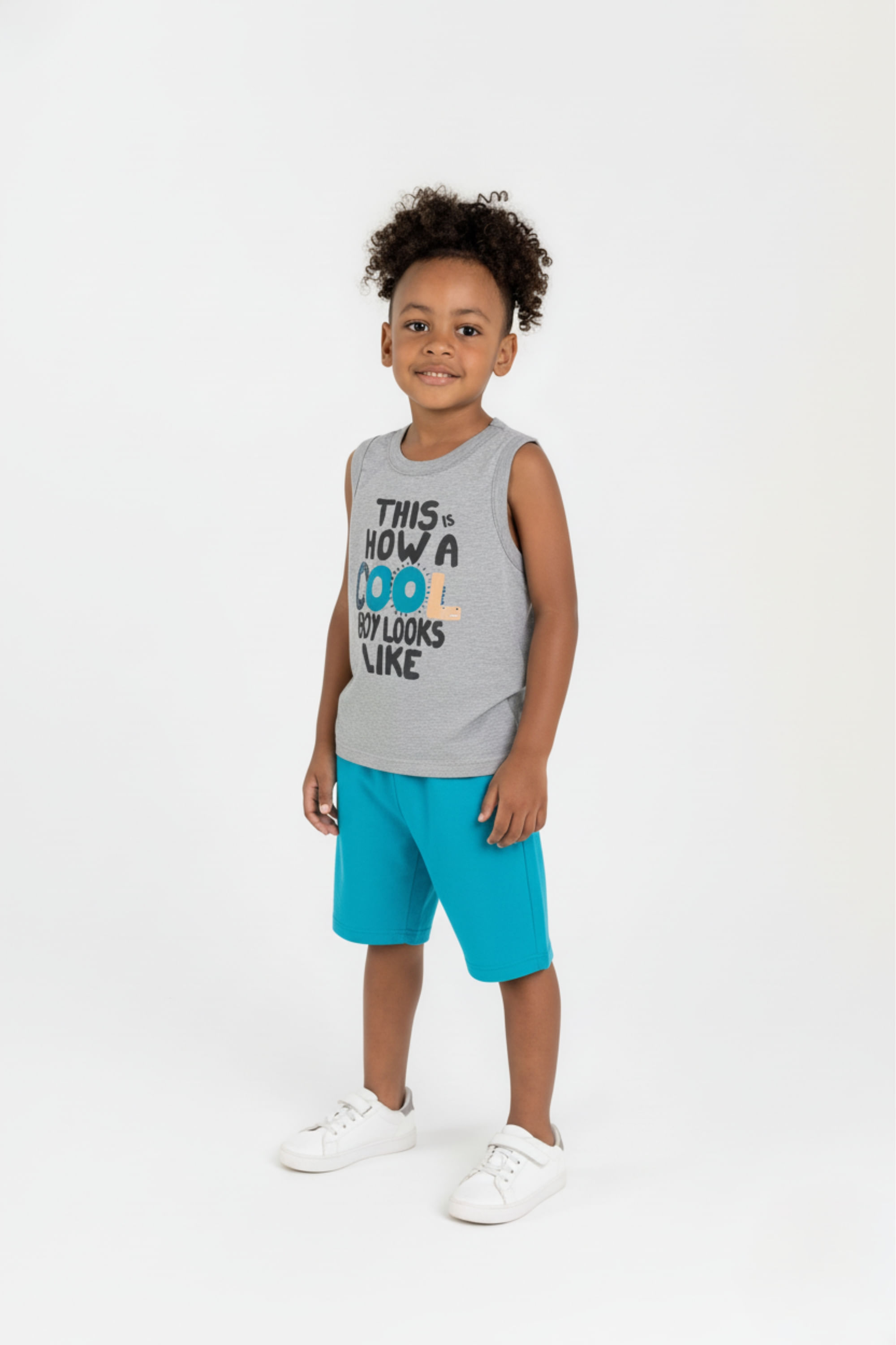 Conjunto Regata e Bermuda Infantil (Cinza) Guloseima - Imagem 15