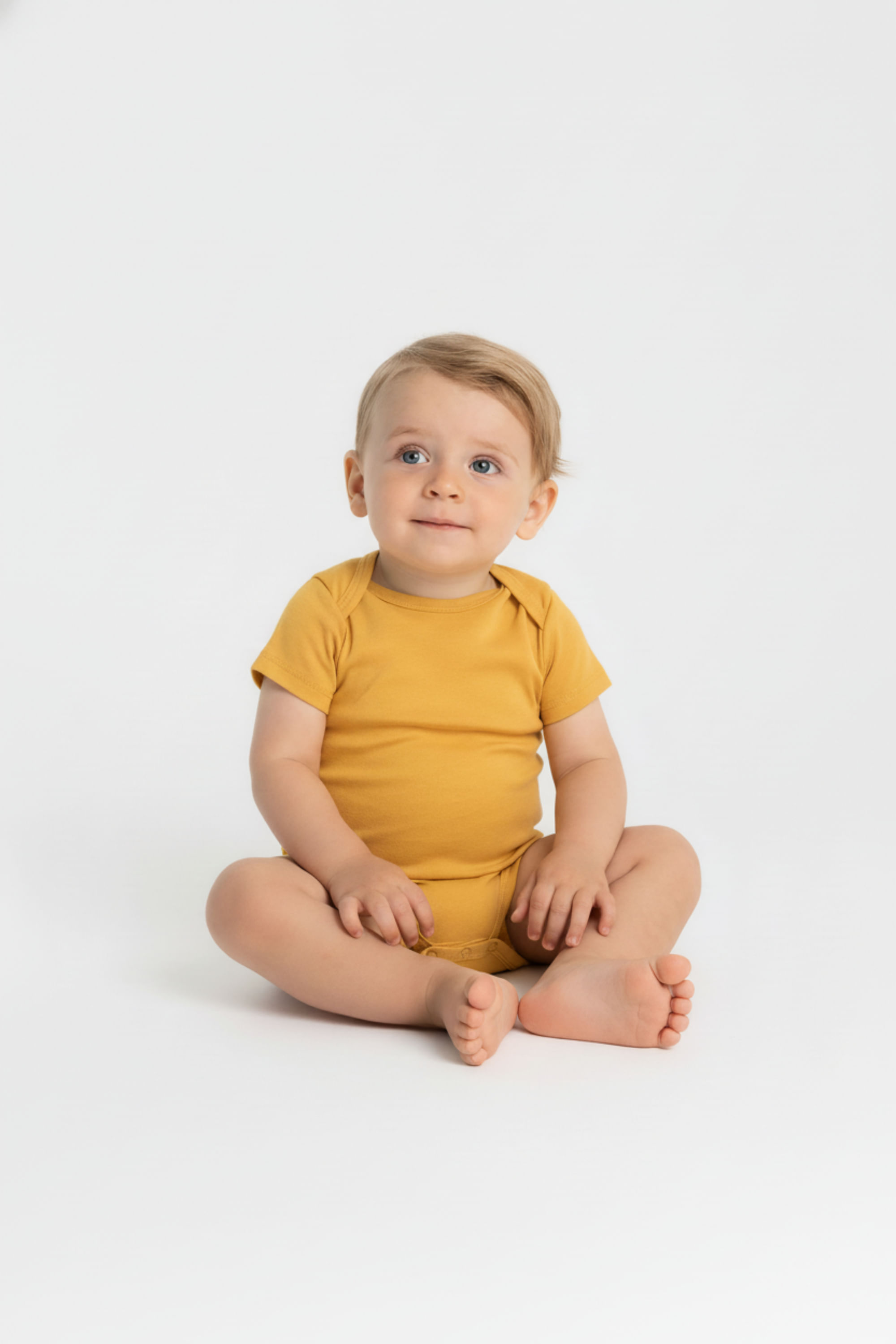 Body Manga Curta Básico Unissex para Bebê (Amarelo) Guloseima - Imagem 13